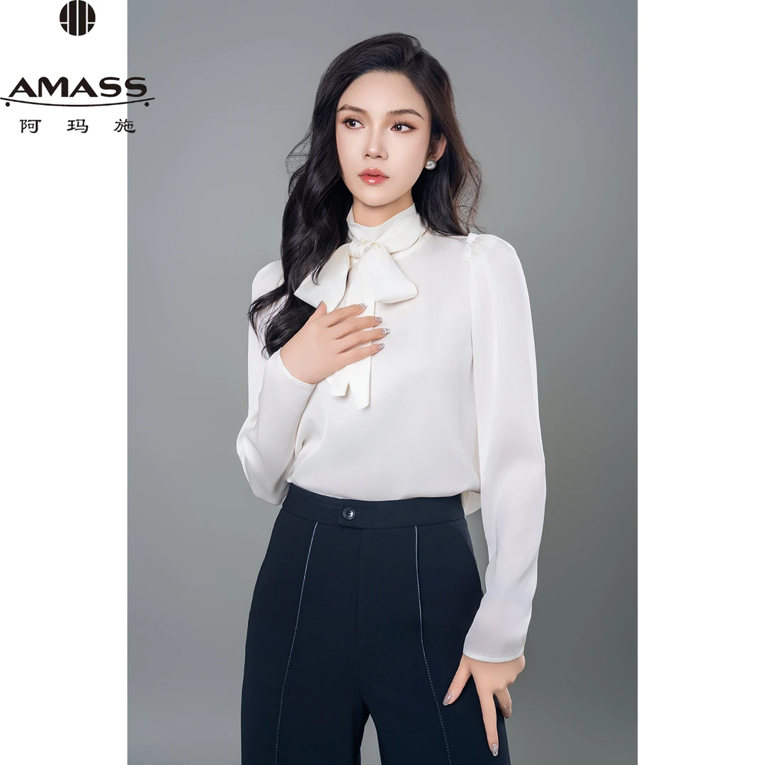 AMASS/阿玛施25年新款时尚设计款优雅舒适气质法式衬衫女530025
