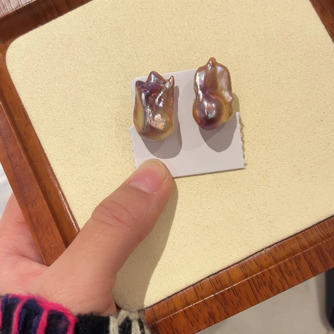 淡水珍珠耳饰银S925镶嵌