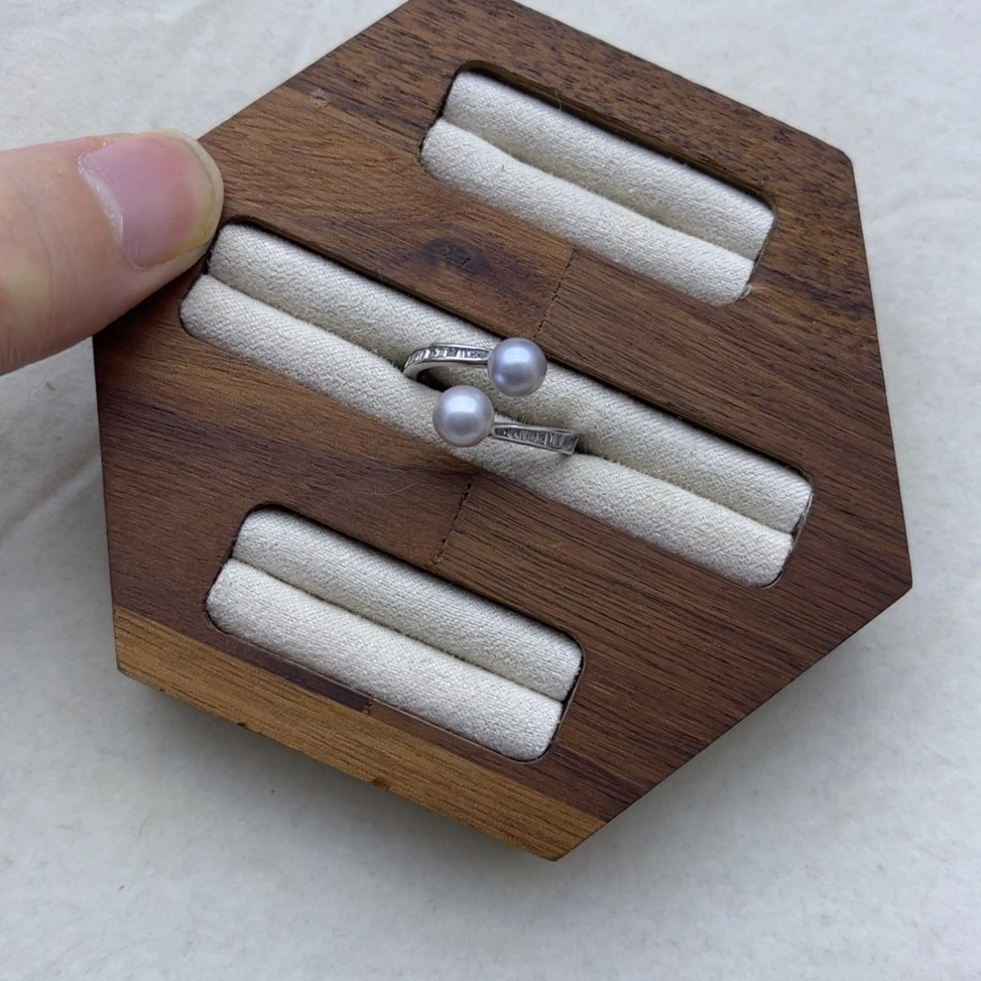 戒指海水珍珠银S925镶嵌
