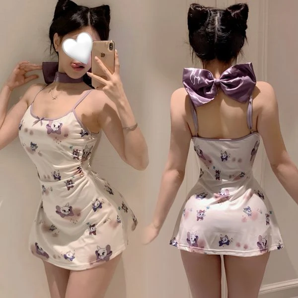 【Milu迷鹿】吊带胸垫睡裙少女收腰居家服