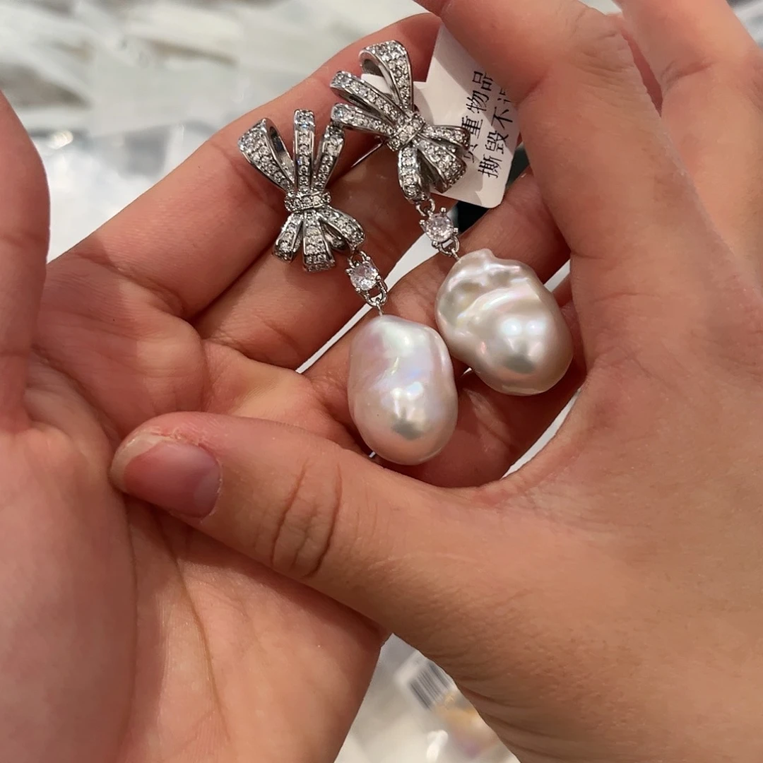 淡水珍珠耳饰合金