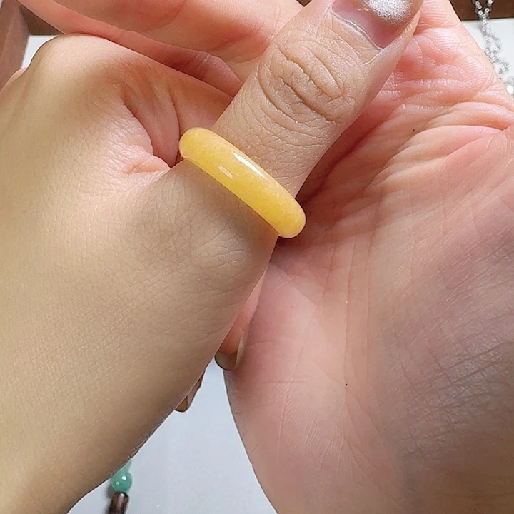未镶嵌戒指翡翠黄翡翠