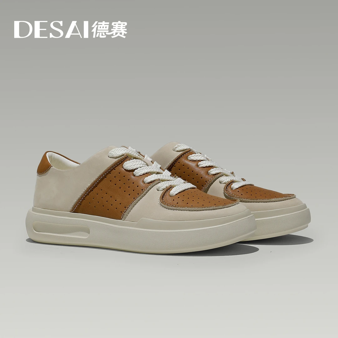 【巴洛克重工款】德赛夏季男鞋透气打孔高端休闲鞋轻便舒适百搭鞋子