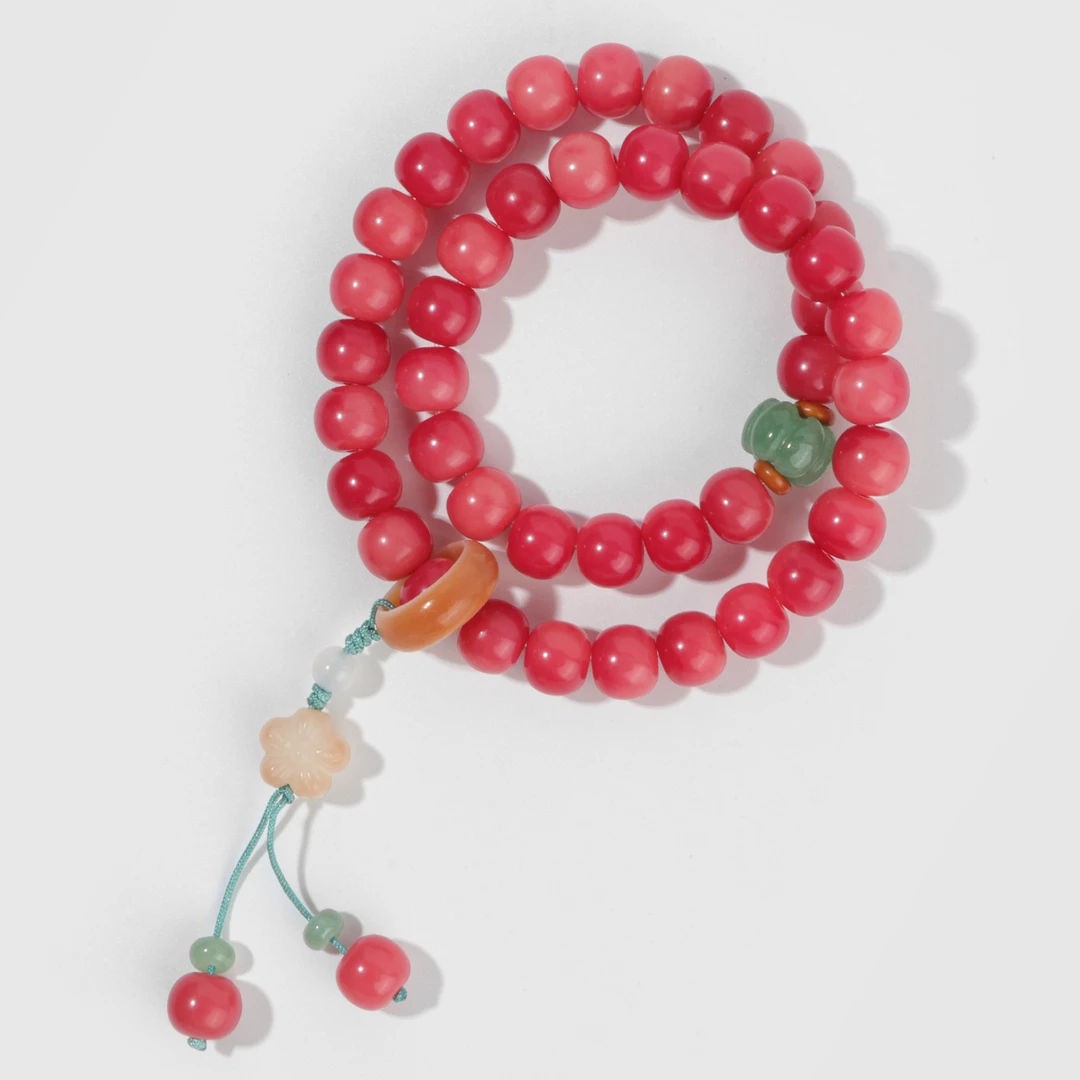 草莓粉菩提手串     无礼盒        P