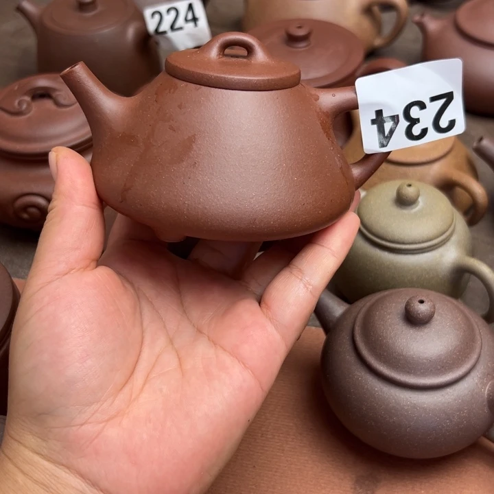 茶壶紫砂底槽清半手工200cc左右