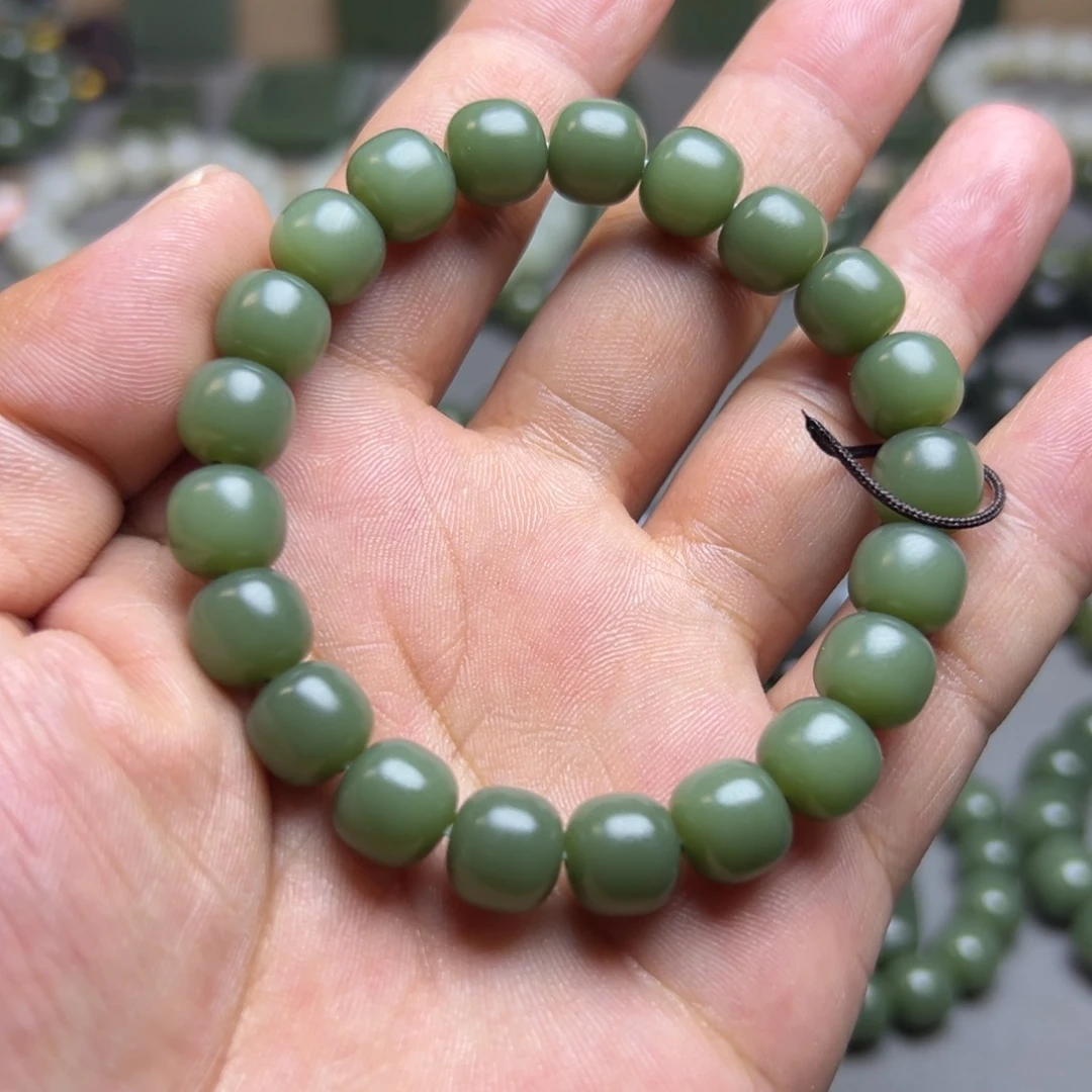 卡***大和田玉未镶嵌手链蓝调沙枣青卡10