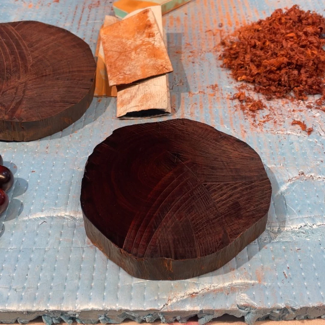 檀香紫檀（小叶紫檀）钢印圆饼