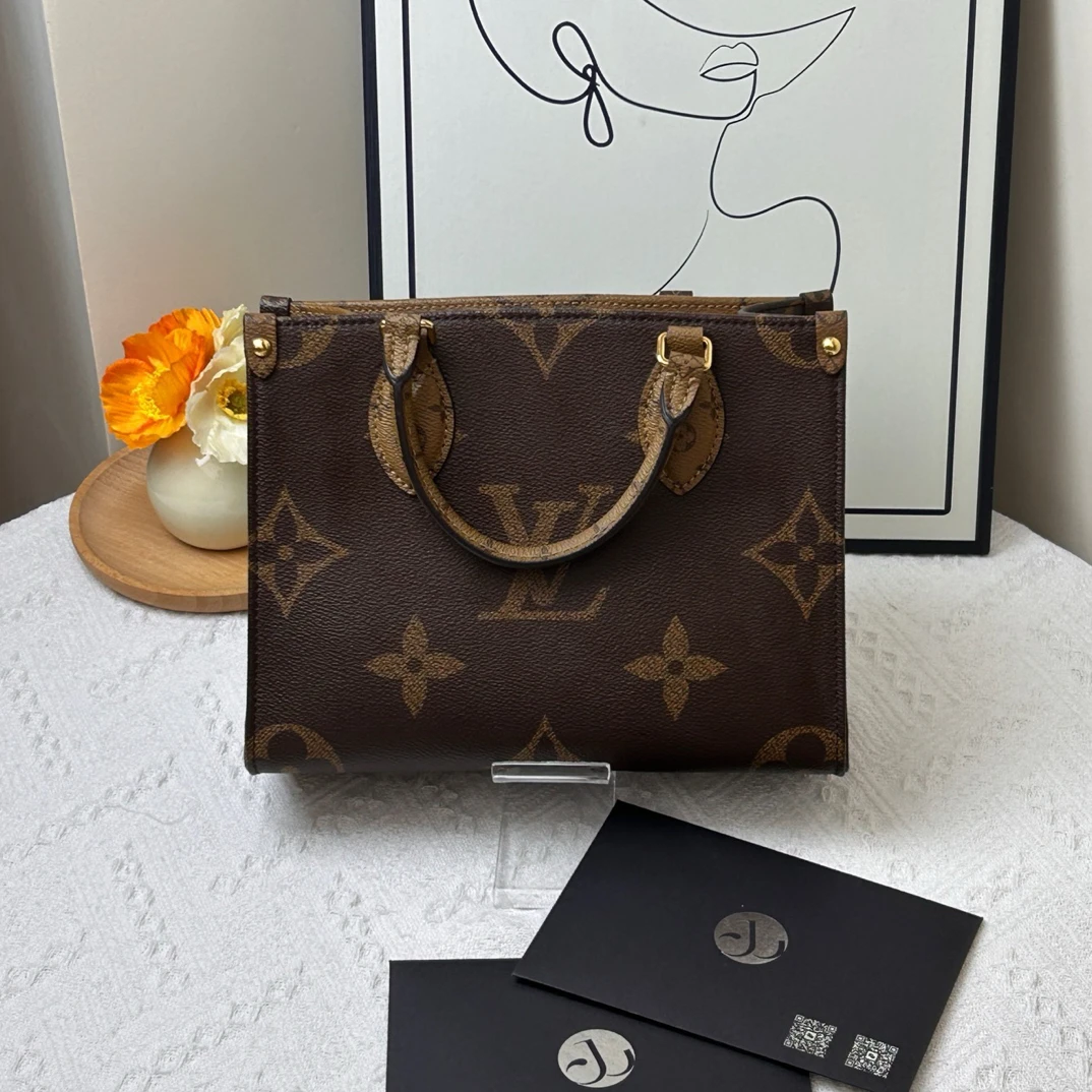99新 LouisVuitton/路易威登 on the go小号老花 芯片款/JWC266
