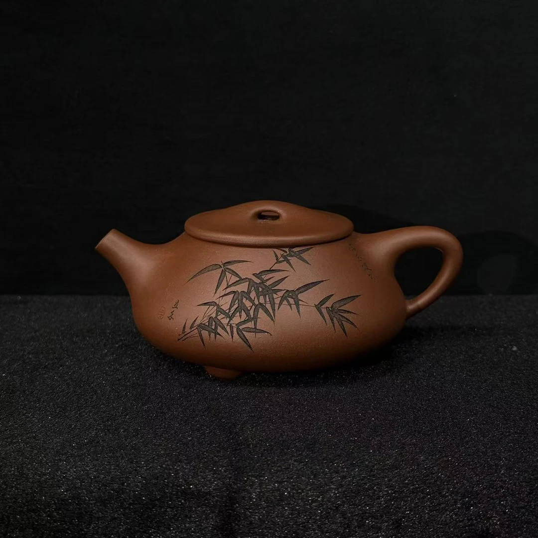 74/XY-008/李立科刻/紫砂壶满瓢/底槽清