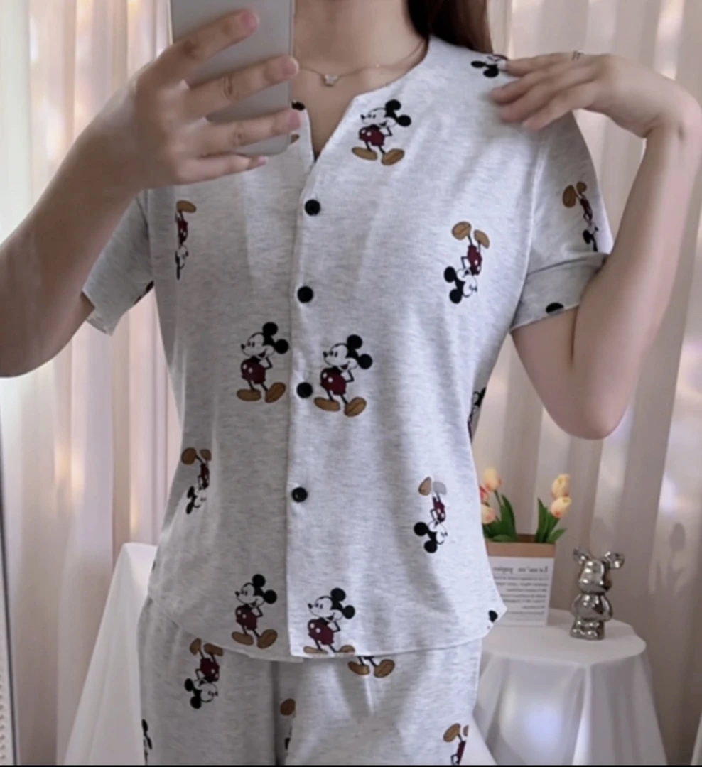 夏季家居服三件套可爱米奇莫代尔