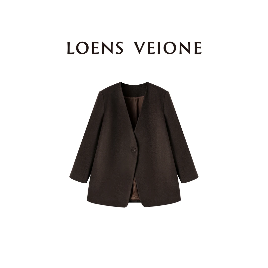 LOENS VEIONE/罗拉“可可”澳洲羊绒羊毛简约款外套24CVCB0280N