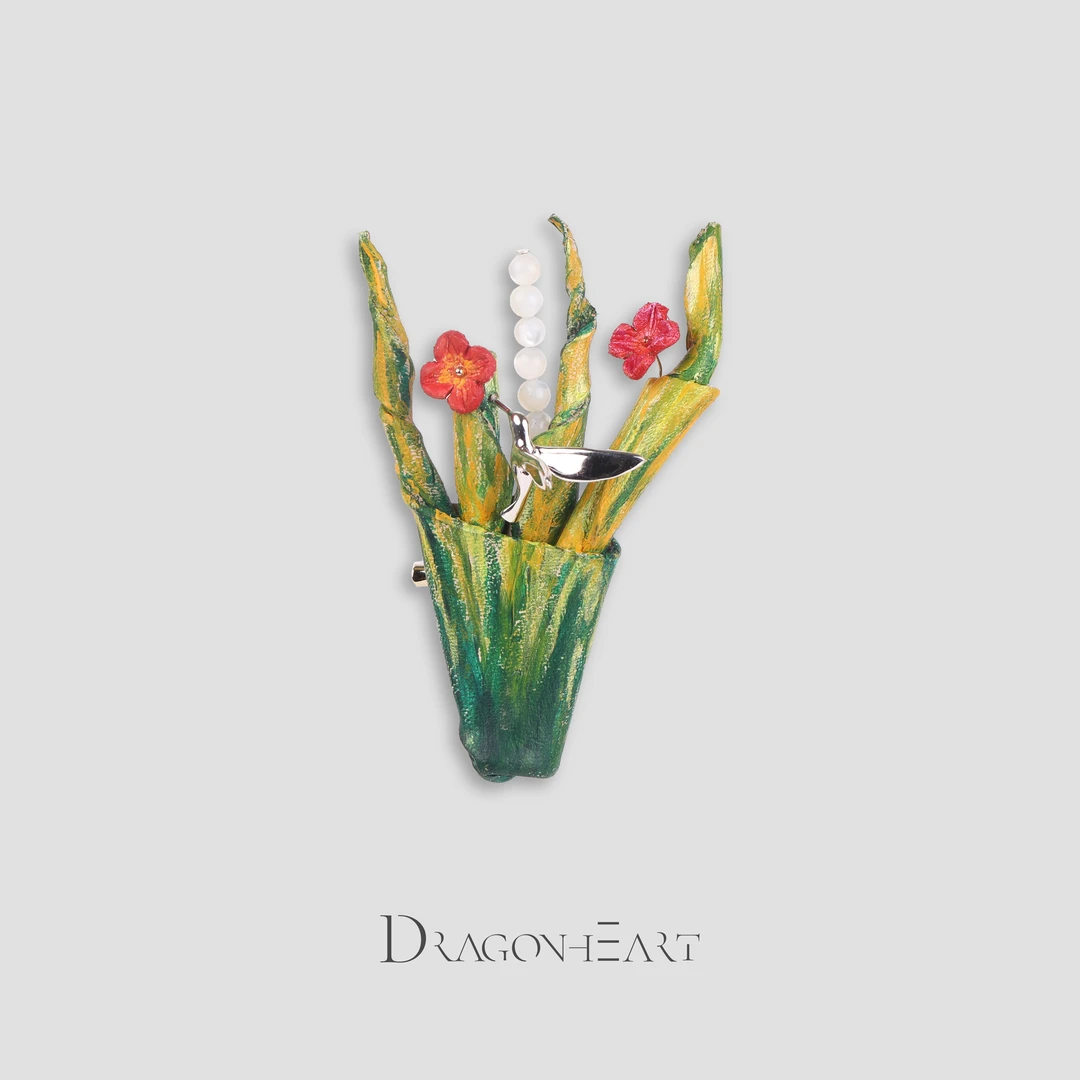 非金属皮质胸针 生机·胸针龙心灵魂美学原创手绘牛皮饰品A2885
