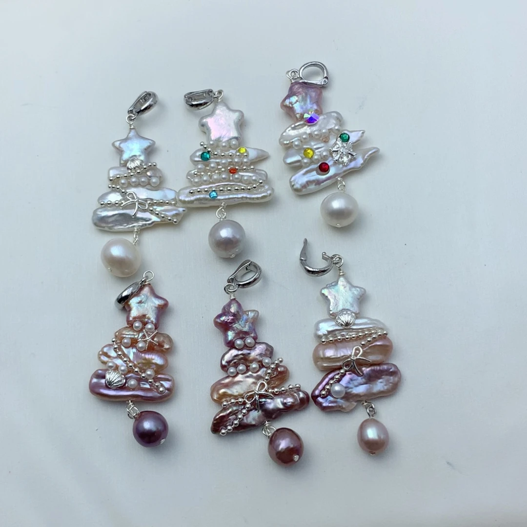 合金吊坠(不含链)淡水珍珠