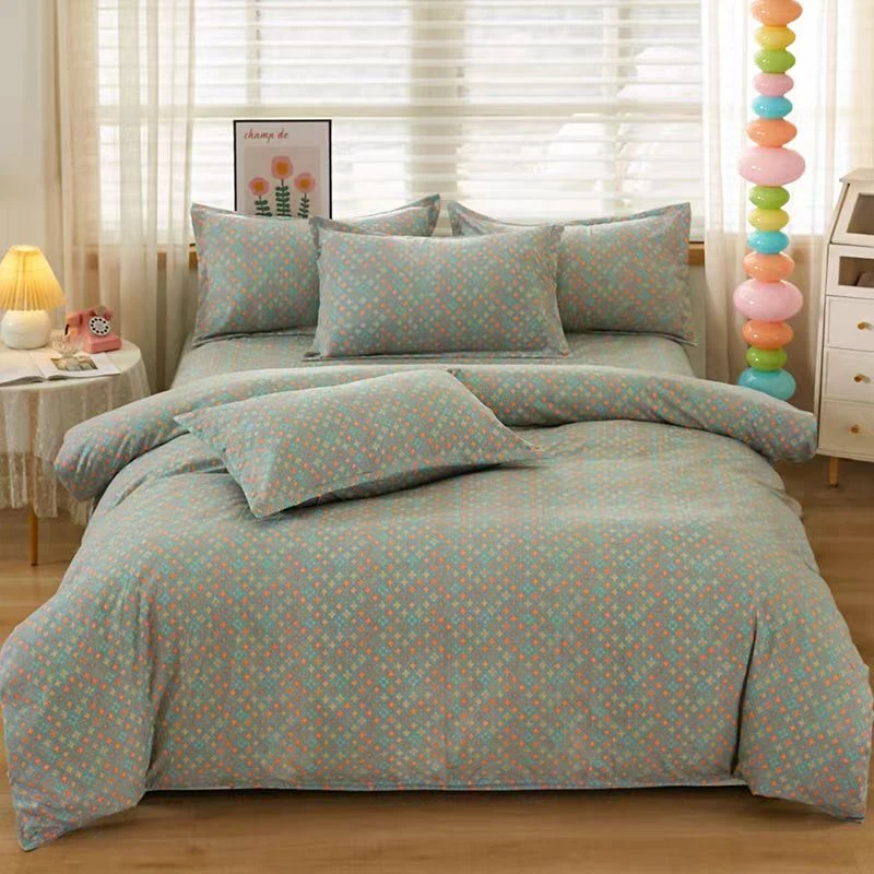 亲肤棉床单--迷你幸运花蓝220*240