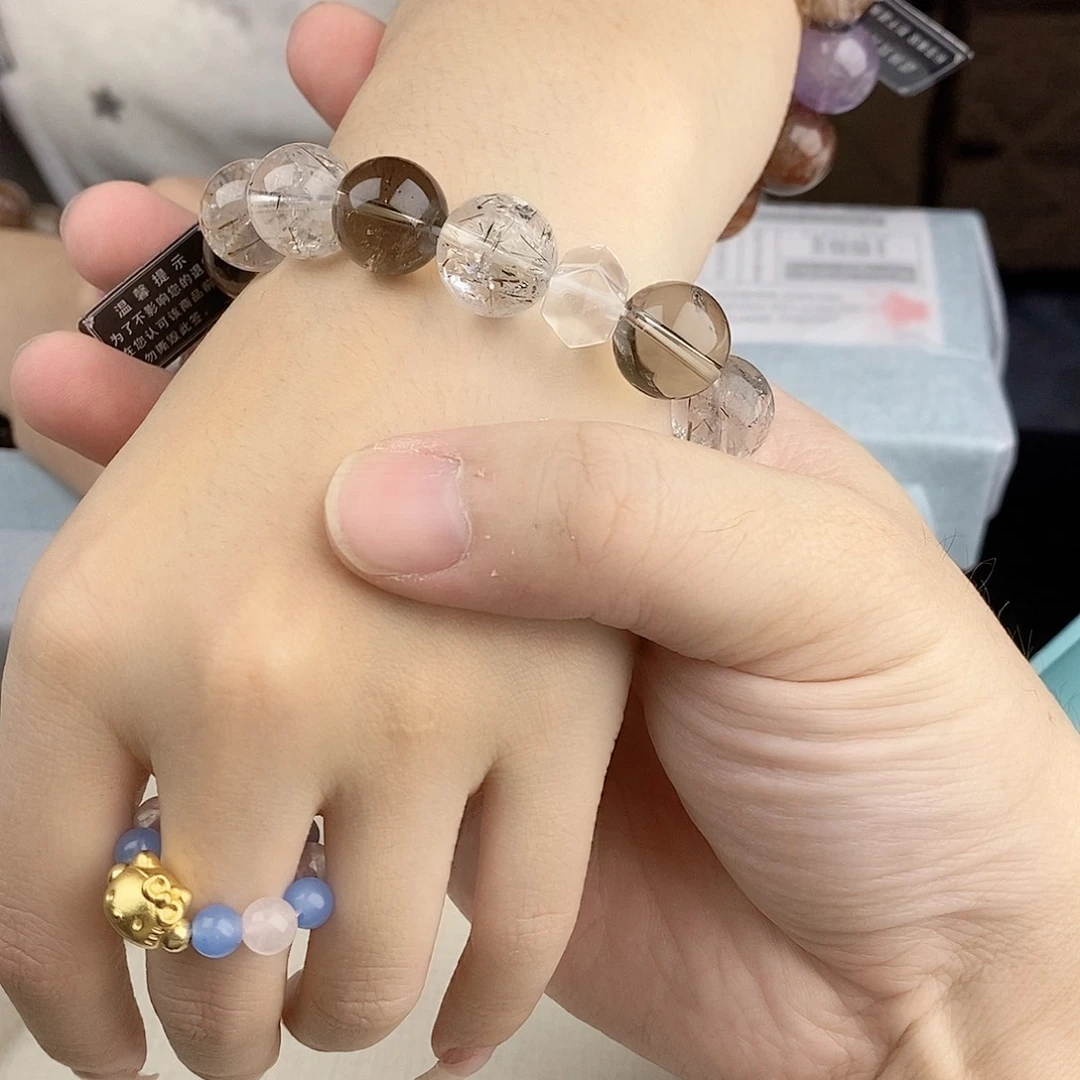 手链水晶银S925镀金镶嵌