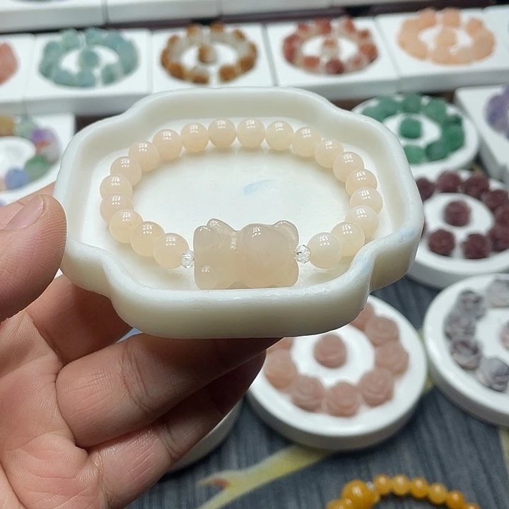 石英质玉（非洲翠）合金手串