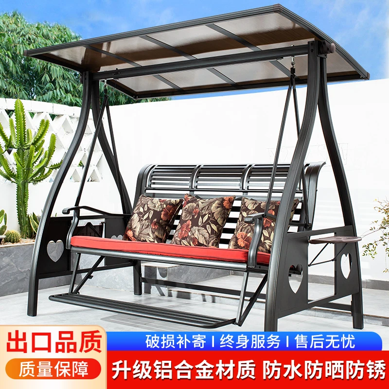 户外铝合金秋千架庭院花园别墅成人双人摇椅露台阳台民宿专用吊椅