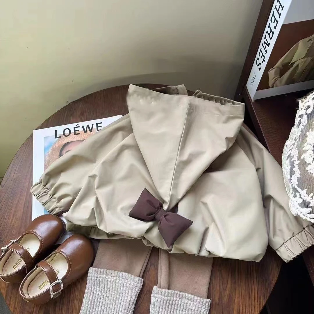 设计师英伦时尚宝宝中童童装风衣连帽春秋秋季小童气质纯色儿童