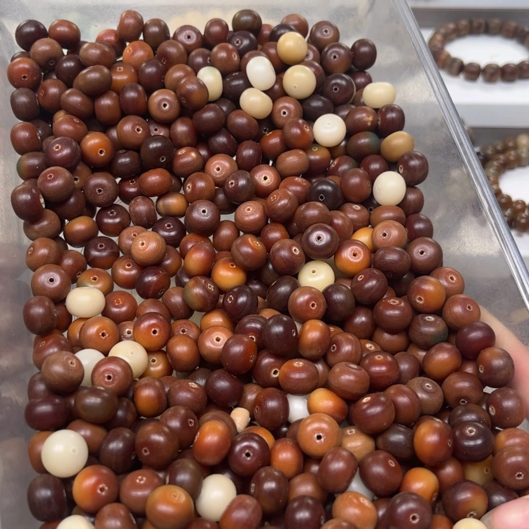 白玉菩提吊坠炫彩算盘散珠50颗