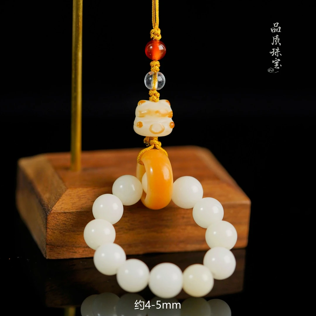 【品质珠宝】菩提招财猫跑环手机包包挂（多样性发一）