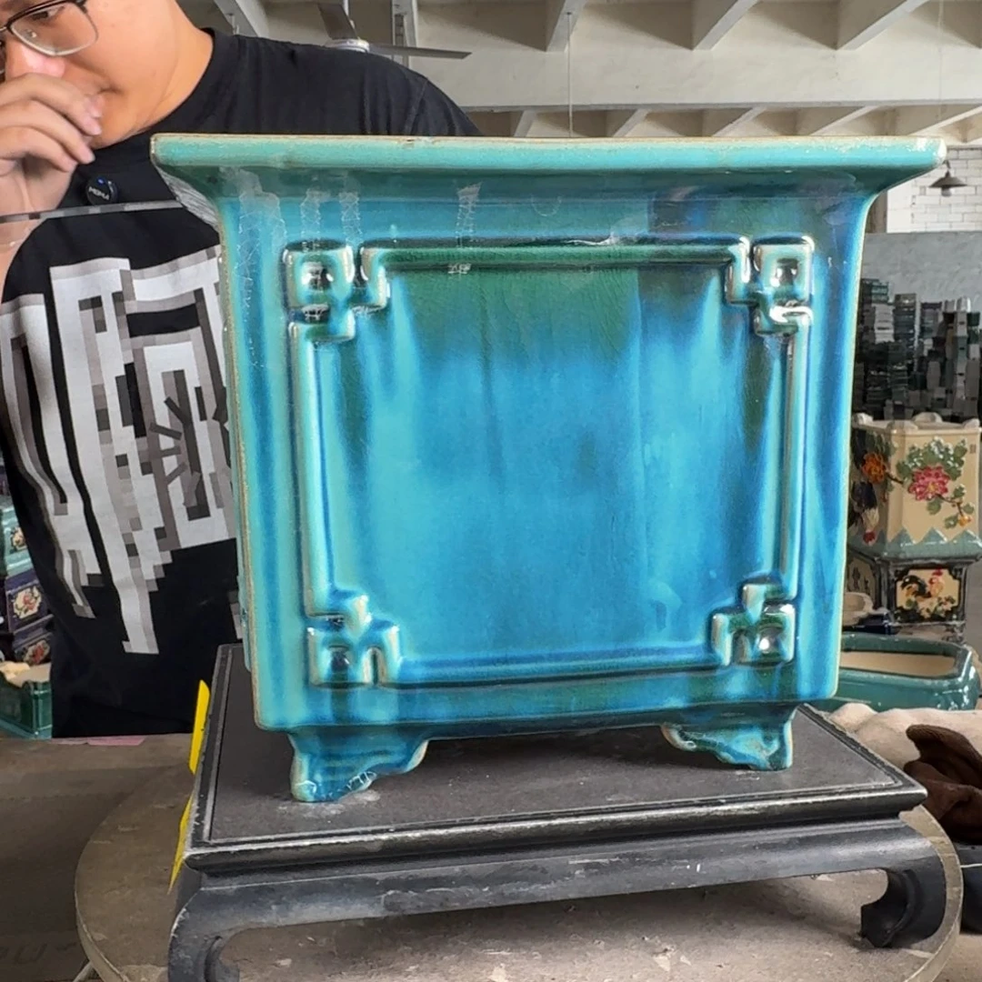 。一风堂石湾花盆 针眼气孔 内24*23