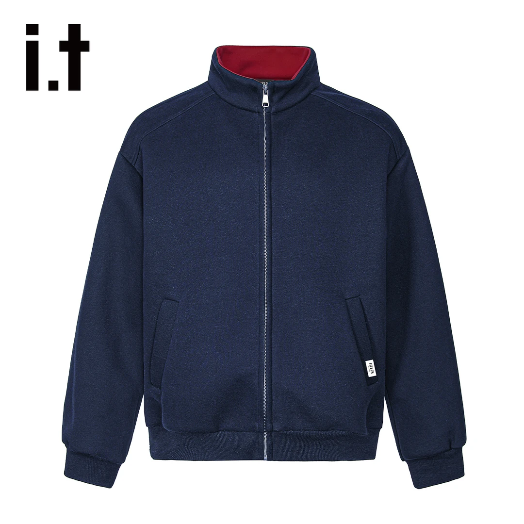 it :FIVECM美式设计感拉链卫衣男女2025秋季新款休闲宽松夹克外套