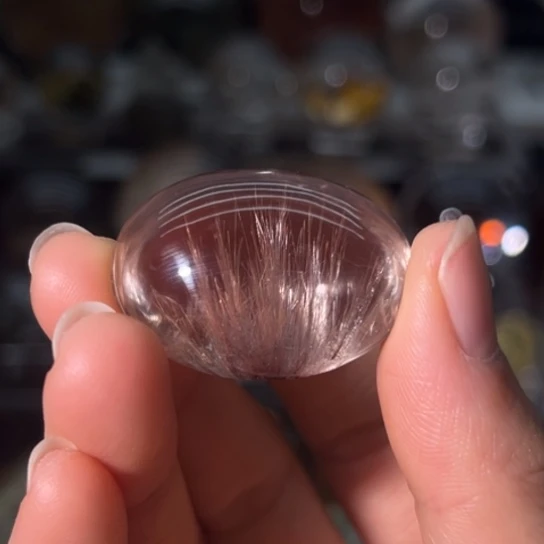 水晶未镶嵌珠宝半成品树状粉发晶