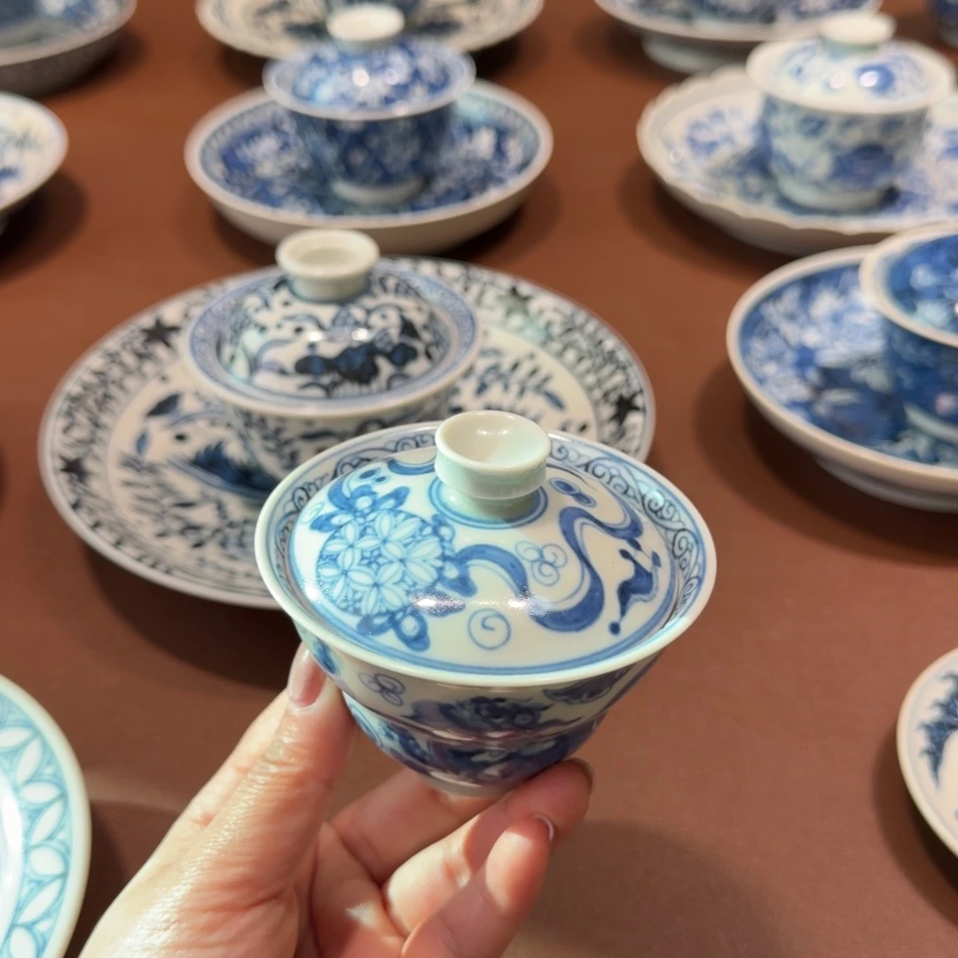 手工手绘会茶具微瑕