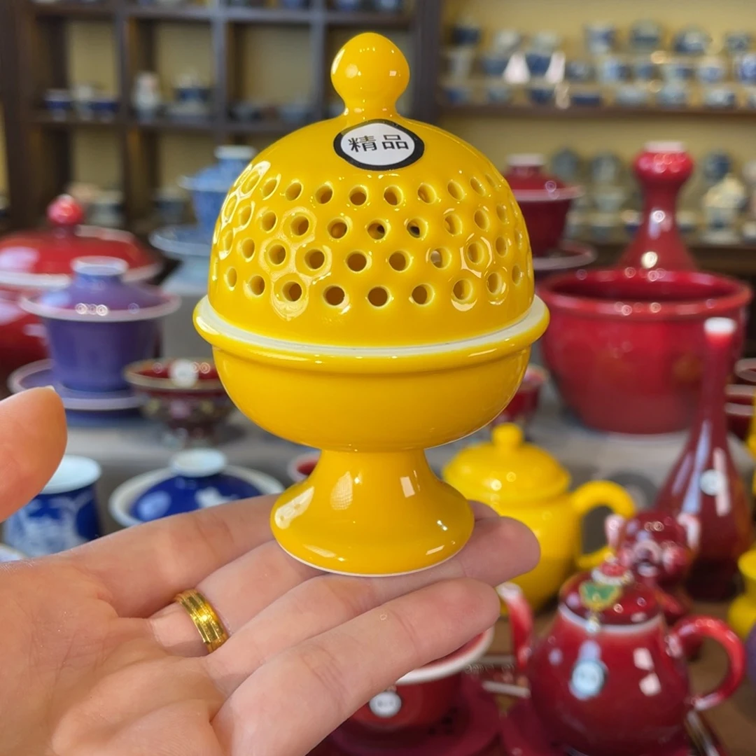 清欢雅玩原矿帝王黄香炉