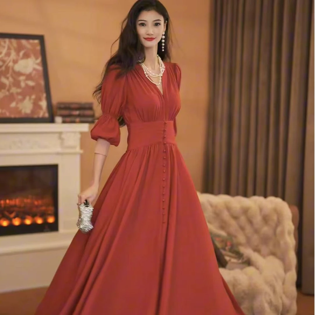 【于一】安东尼亚法式气质高级感时尚修身显瘦连衣裙-HZ615