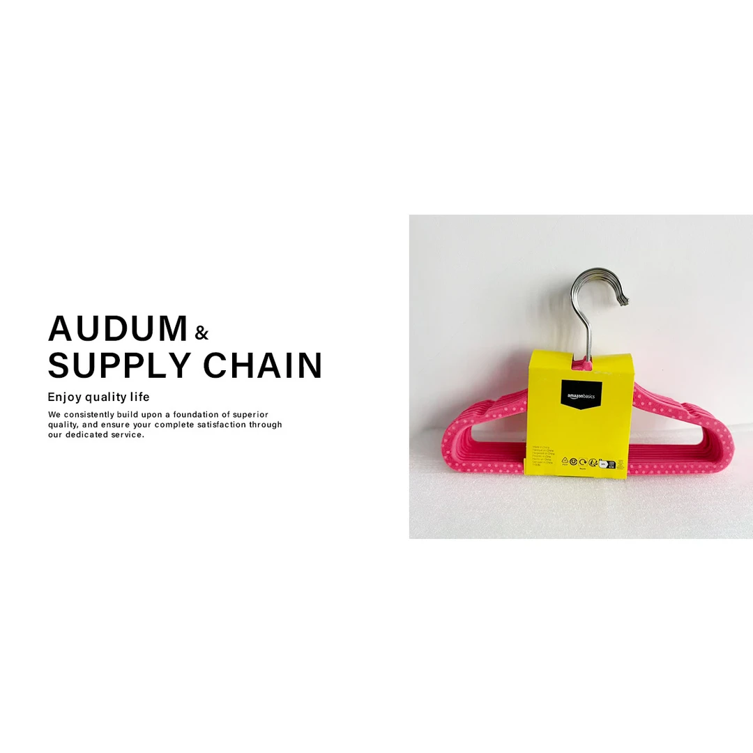 天鹅绒防滑衣架高级感 粉红色 15个装