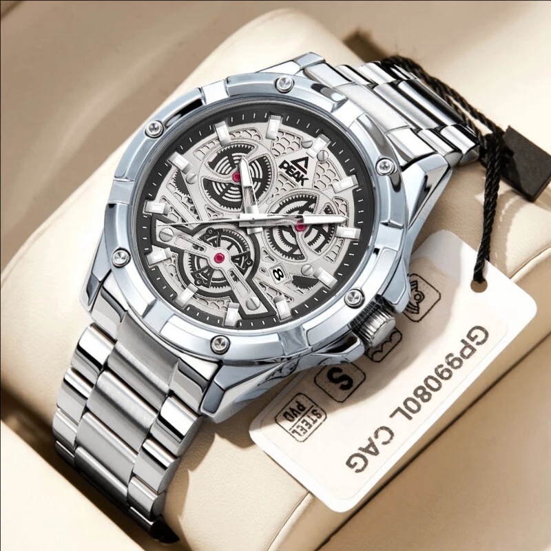 匹克正品探险者时尚男士手表全自动机械石英腕表男款实心精钢腕表