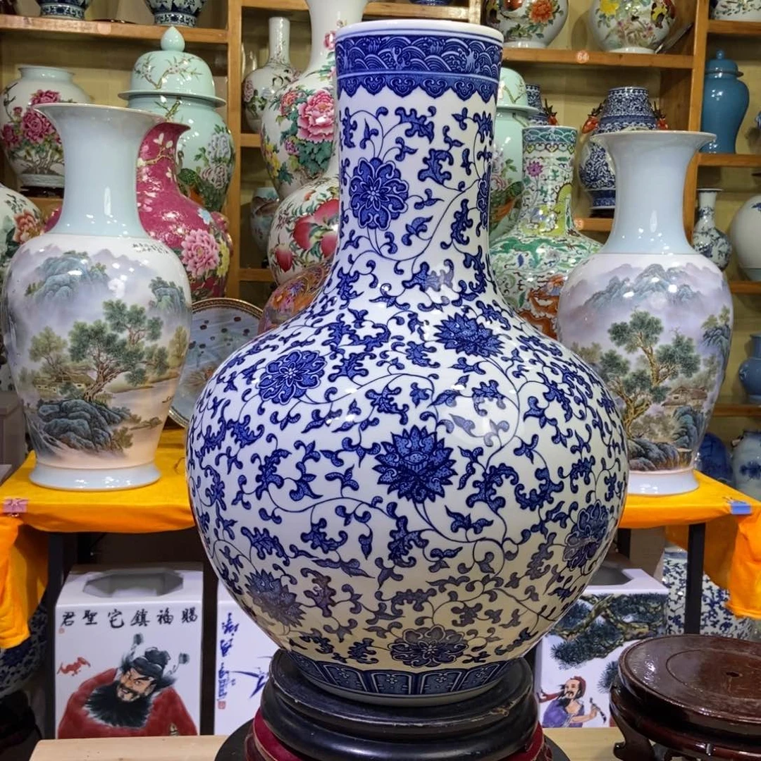景德镇陶瓷花瓶摆件感*电