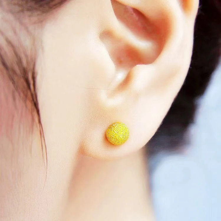 黄金色通用原创设计女轻职风耳钉耳饰