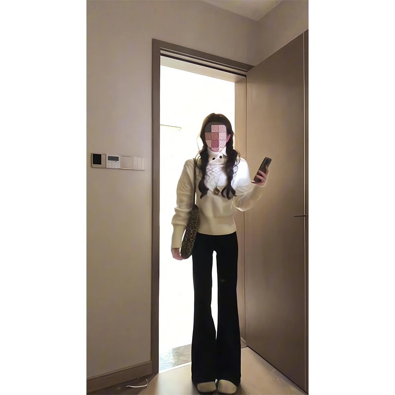 韩系慵懒风高领麻花秋冬毛衣女2025新款宽松显瘦针织上衣百搭裤子