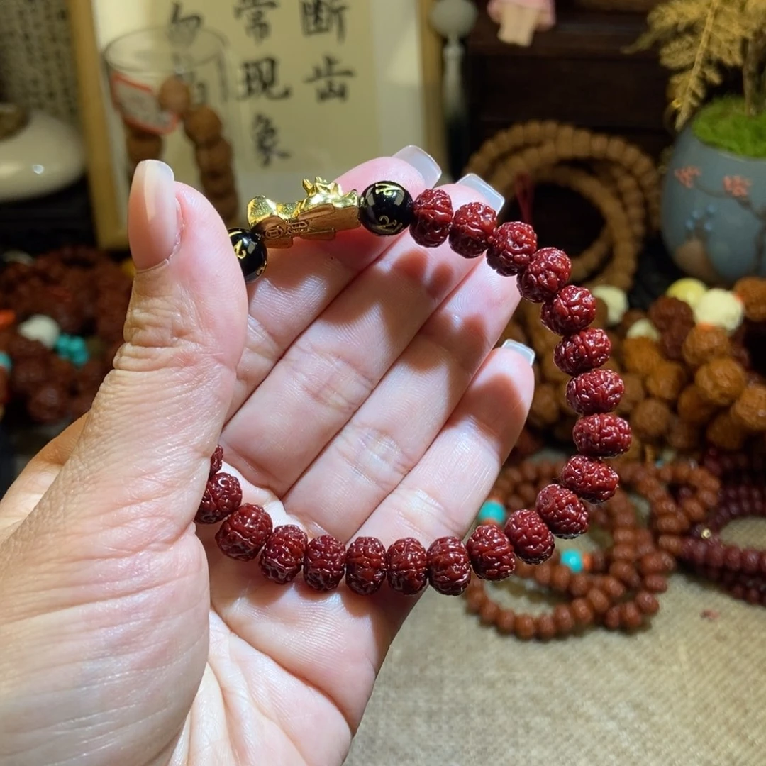 金刚菩提手串95玉化黑金刚貔貅