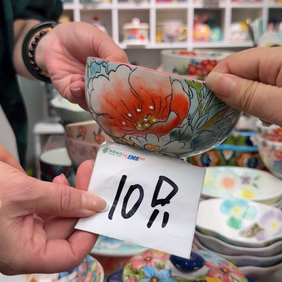 陶瓷5英寸爱沙高脚饭碗10只