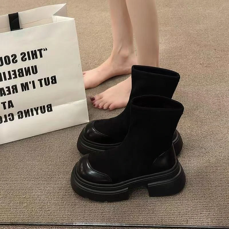 33码女鞋厚底短靴小个子不累脚时尚女秋季2025妈小西女生中法式