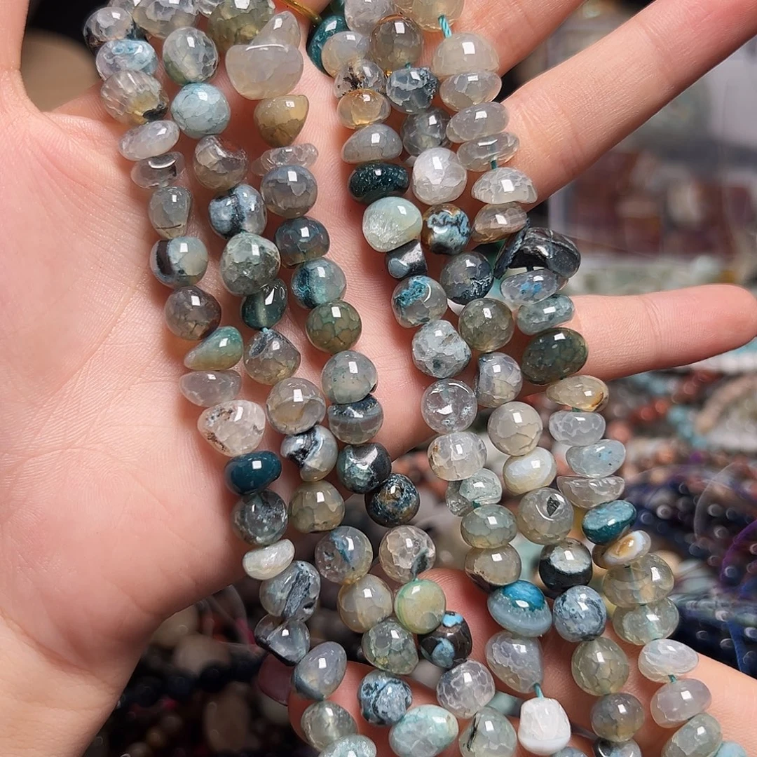 玛瑙/玉髓足银镶嵌珠宝半成品Z261。福利价天然龙鳞纹玛瑙随行一条