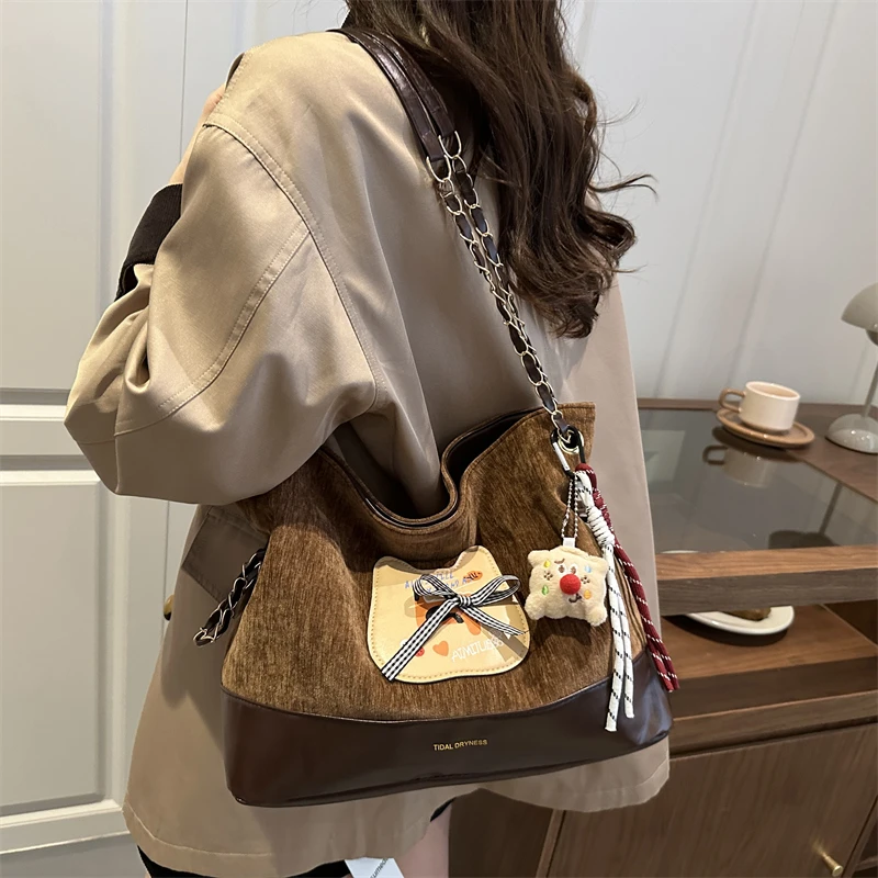 女士磨砂网红小众托特包韩版单肩包多种背法的包包时尚百搭托特包