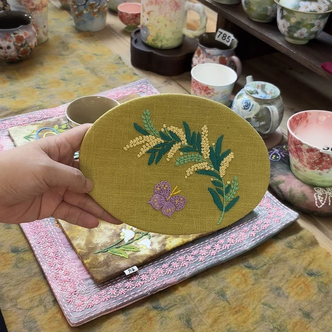 刺子绣茶席杯垫壶垫