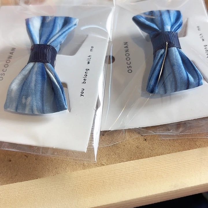 蓝染蝴蝶结发夹发夹一对