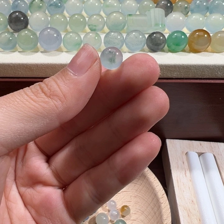 翡翠散珠天然缅甸翡翠A货8.1