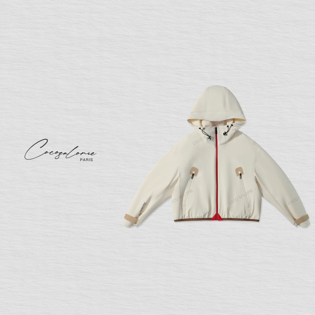 韩彬彬"探索者"90鹅绒秋冬必备三防连帽撞色百搭羽绒服2389-7