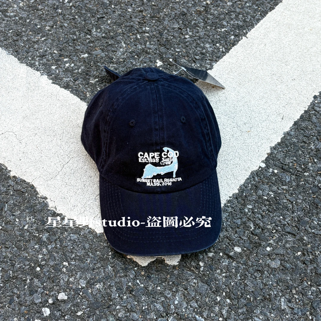 星星野小众复古做旧怪异图案鸭舌帽男百搭遮阳显脸小棒球帽潮