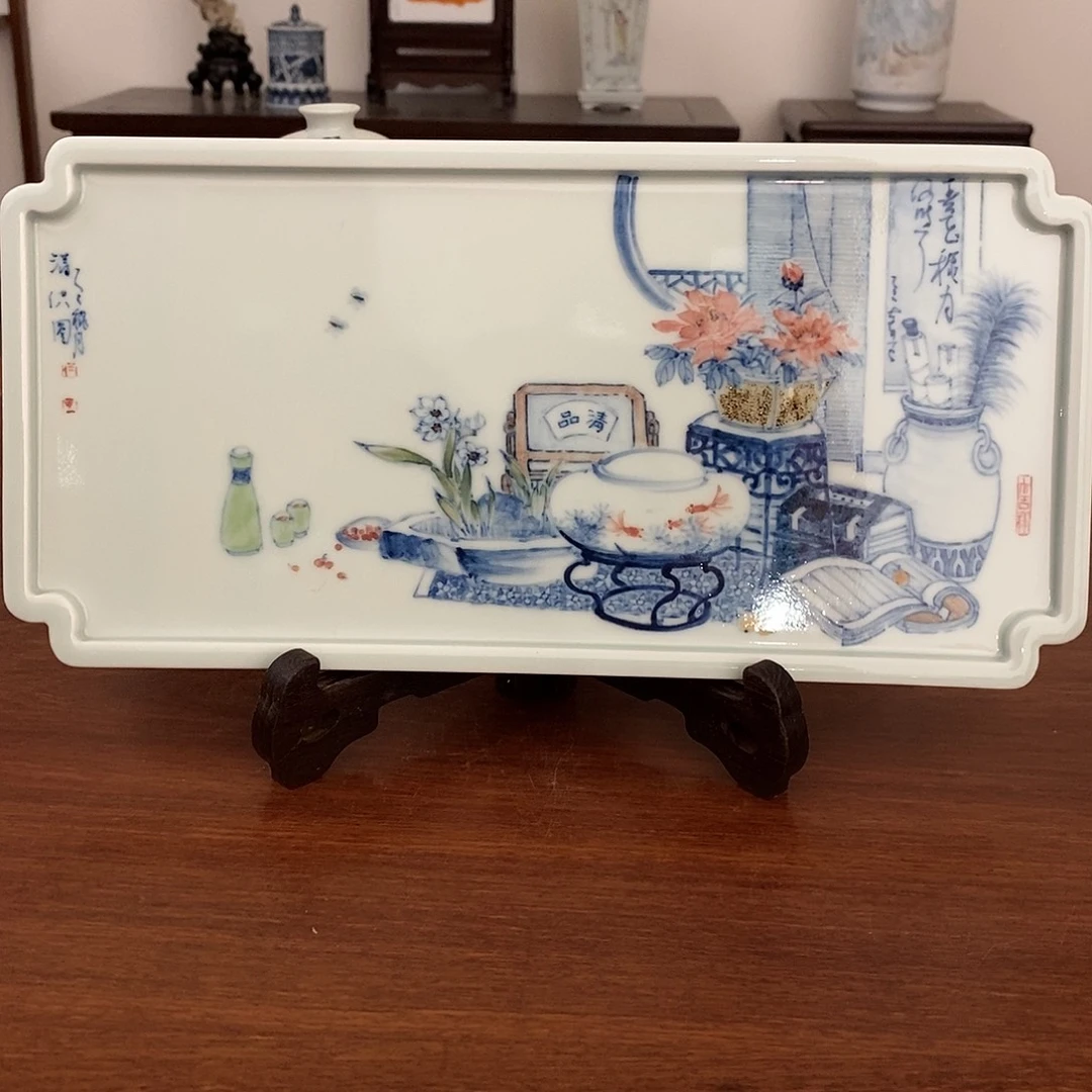恩***景德镇艺术文人清供茶盘
