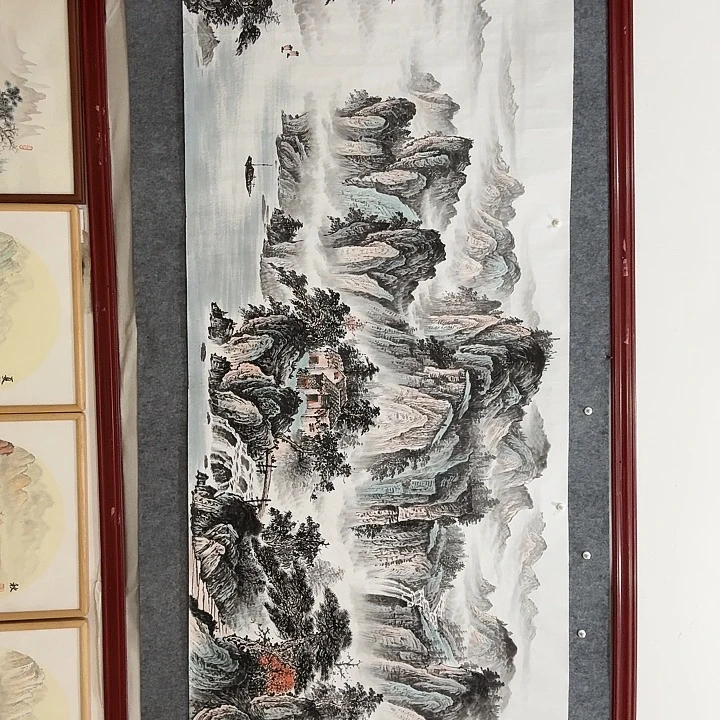 国画手绘国画云峰千里秀