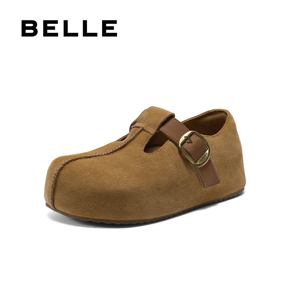 【花生吐司】琥珀流光百丽新颖翘头女25秋新厚底2代勃肯鞋B2840CM5