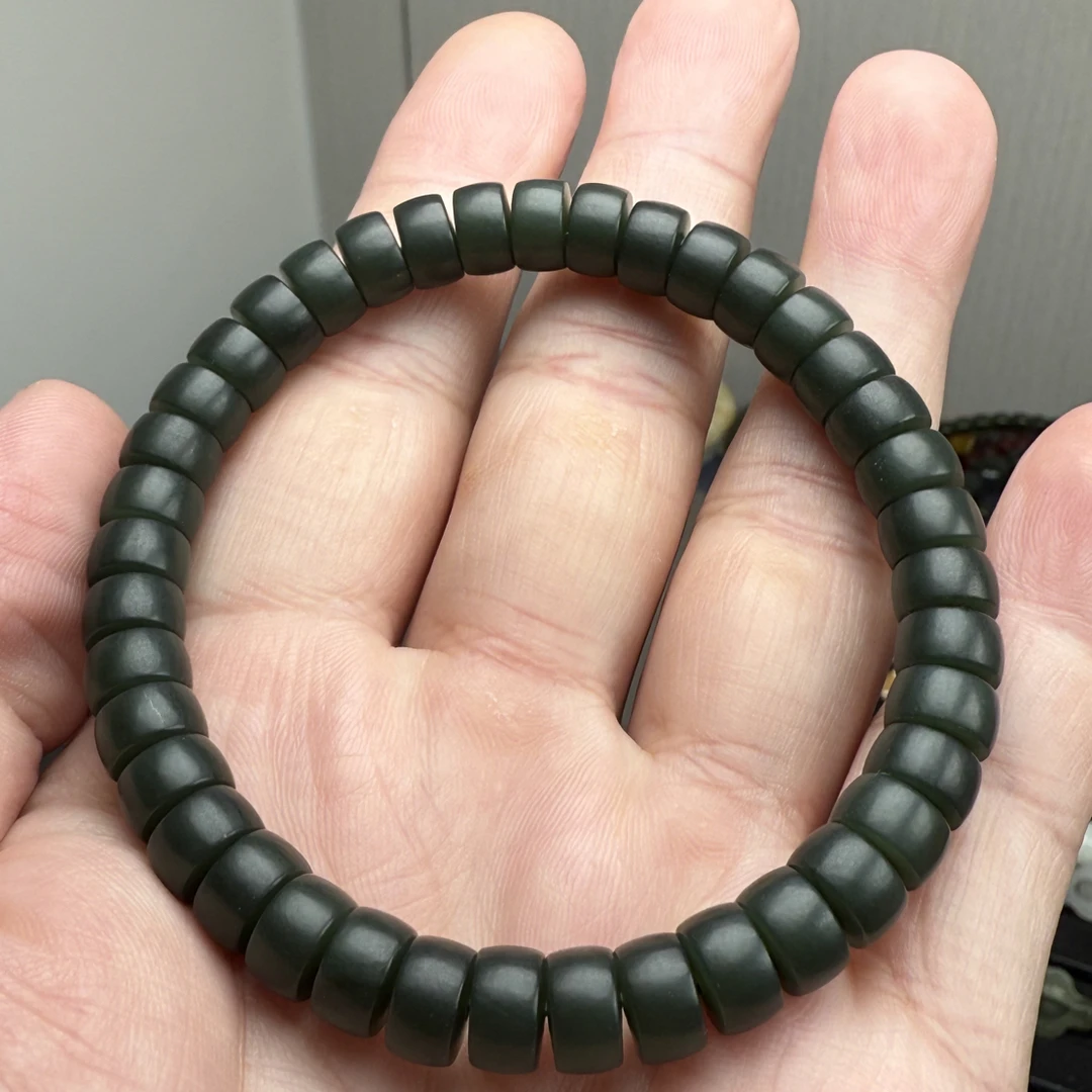 和田玉塔青药片8mm