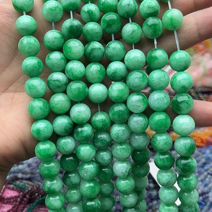 玛瑙/玉髓未镶嵌珠宝半成品一条10mm左右翡翠玉